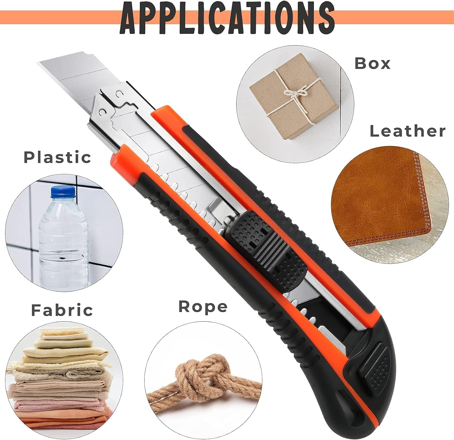 TRAHOO3Pack Box Cutter Utility Knife, Box Cutter Retractable Ultra