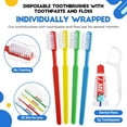 TRAHOO32 Kit Disposable Toothbrushes with Toothpaste & Dental Floss