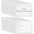 TRAHOO36 Pack Adhesive 2.4" x 3.9" Index Card Pockets with Top Open