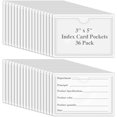 TRAHOO36 Pack Adhesive 3" x 5" Index Card Pockets with Top Open for