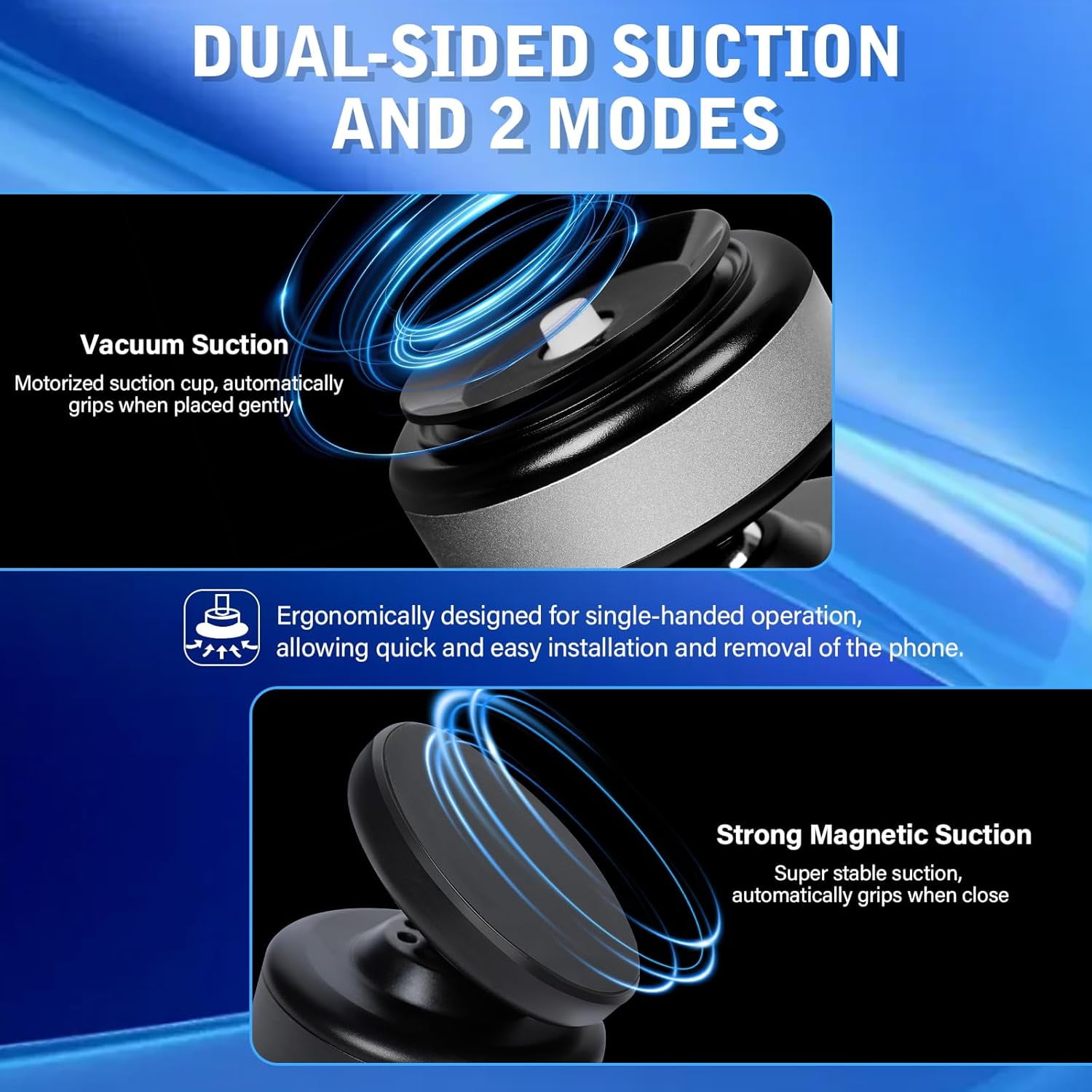 TRAHOO360 Rotatable Car Phone Holder,Electric Vacuum