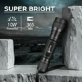 TRAHOO365nm UV Flashlight, 10W Single Mode Black Light Flashlight