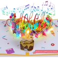TRAHOO3D Musical Birthday Popup Card, Blowable/Blow Out LED Light