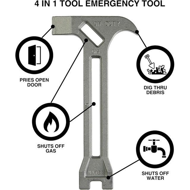 TRAHOO4 in 1 Emergency Tool Heat Treated Alloy, MultiFunction Tool