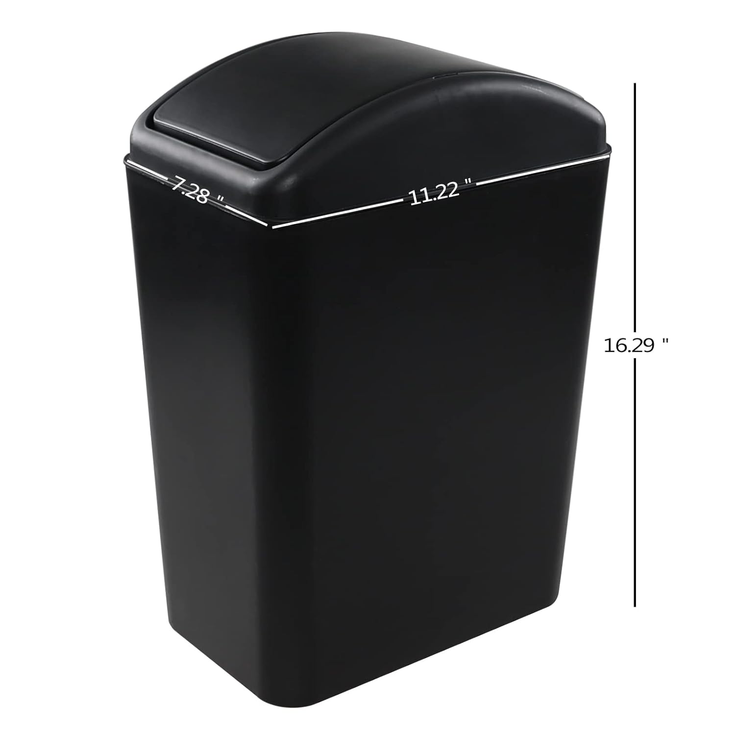 TRAHOO4.5 Gallon Plastic Swing Top Trash Can, 1Pack Swing Kitchen