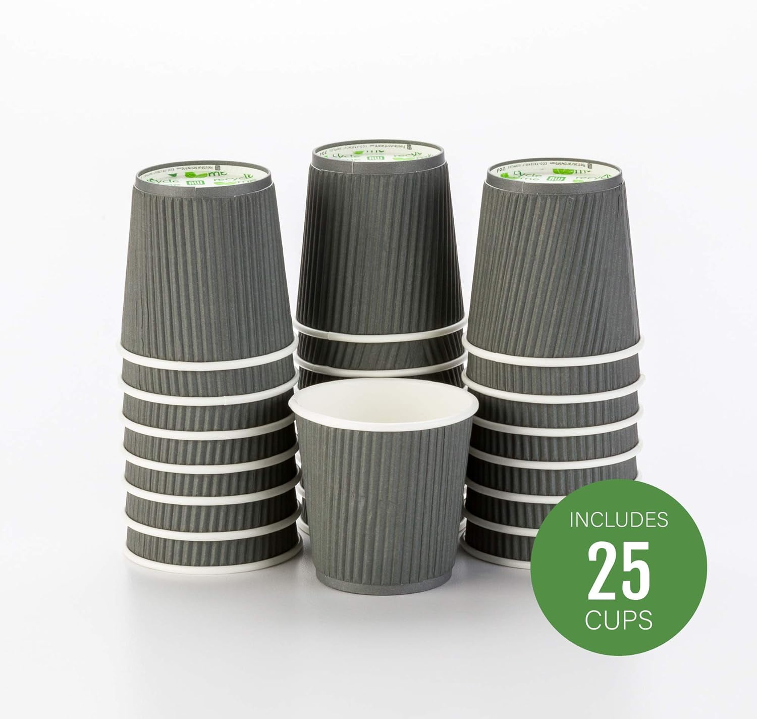 TRAHOO4 Ounce Paper Coffee Cups 25 Ripple Disposable Paper Cups