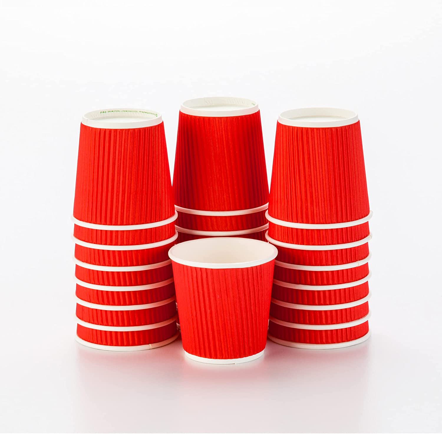 TRAHOO4 Ounce Paper Coffee Cups 25 Ripple Disposable Paper Cups