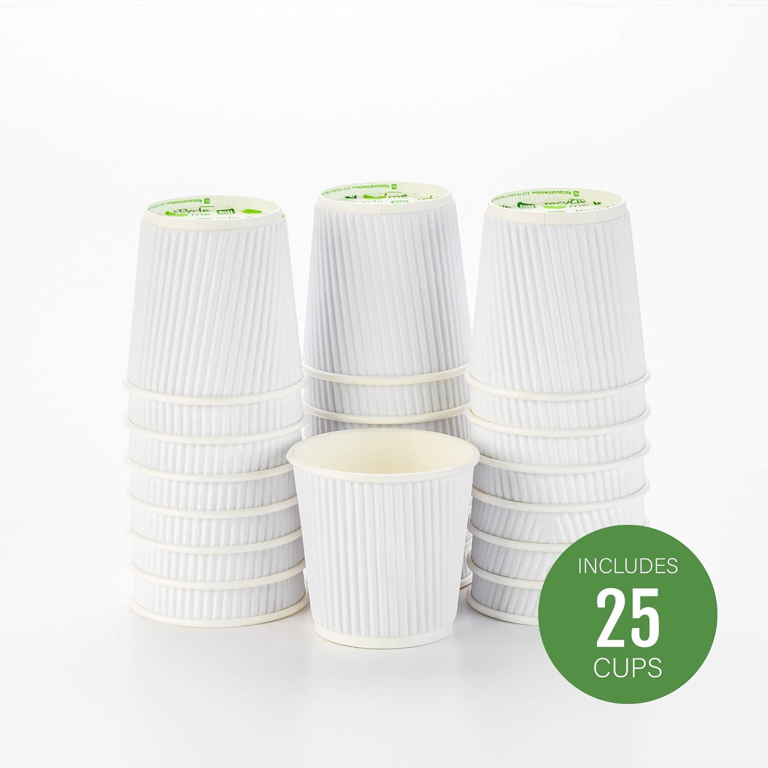 TRAHOO4 Ounce Paper Coffee Cups 25 Ripple Disposable Paper Cups