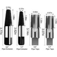TRAHOO4 Pcs 1/2" 3/4" Carbon Steel Water Pipe Extractor NPT Taps Set