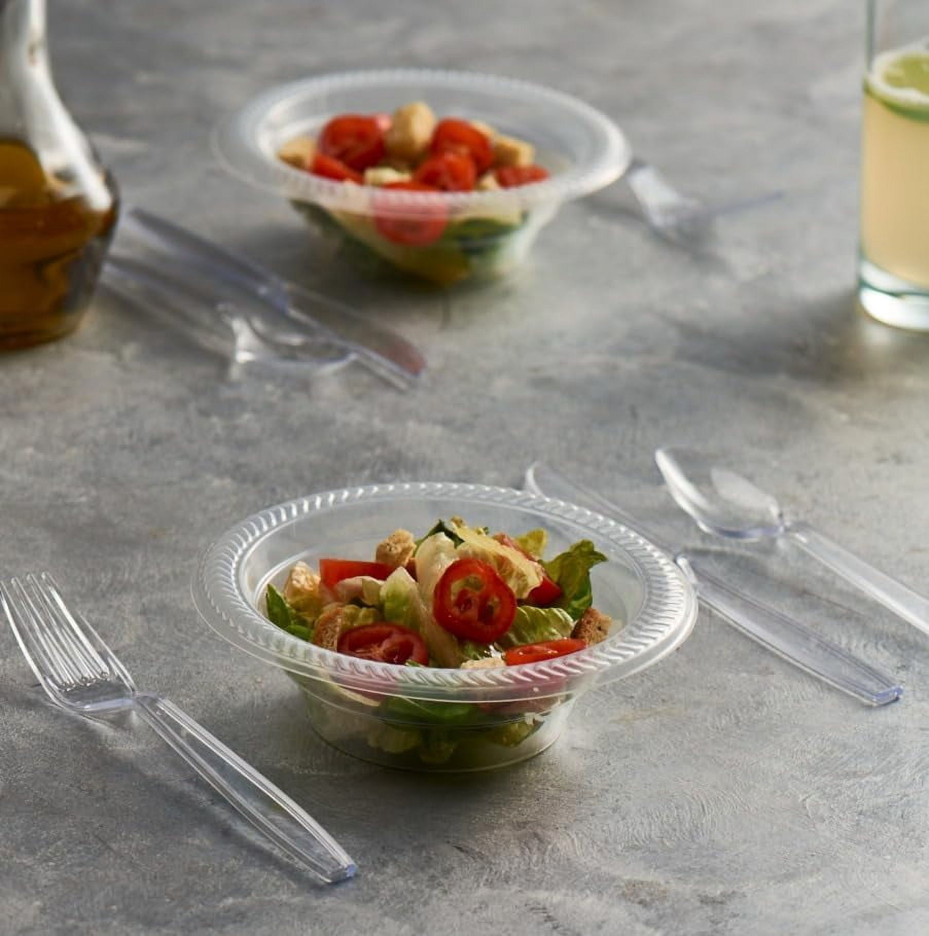 TRAHOO40 Pack Clear Plastic Soup Bowls 12 oz Bulk Pack Durable