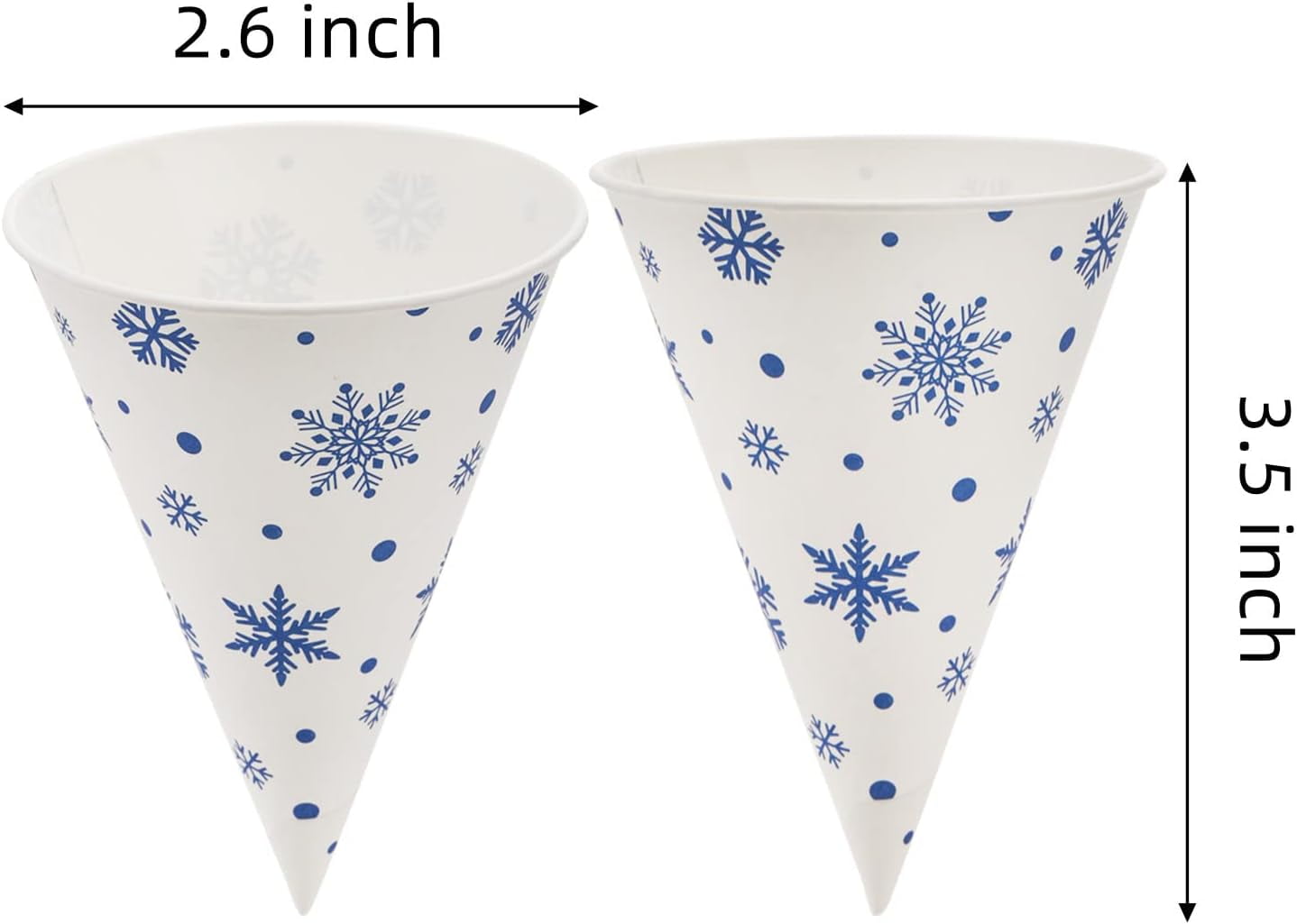 TRAHOO400 Pack Snow Cone Cups, 4 OZ LeakProof Paper Cone Water Cups