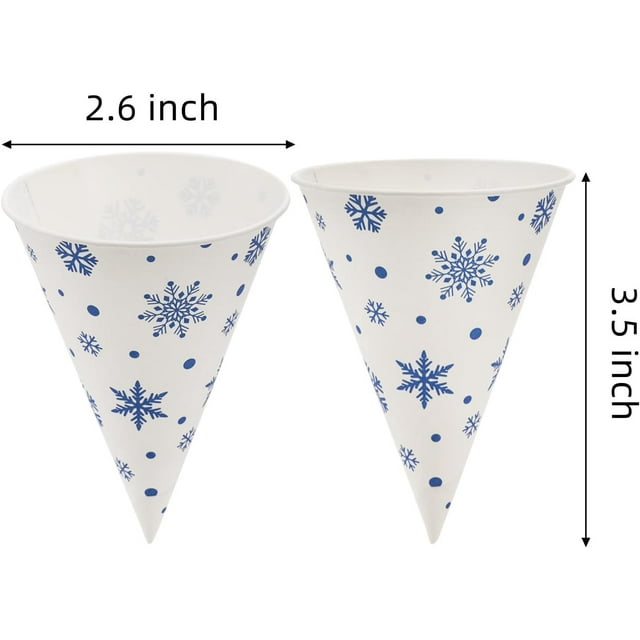 TRAHOO400 Pack Snow Cone Cups, 4 OZ LeakProof Paper Cone Water Cups