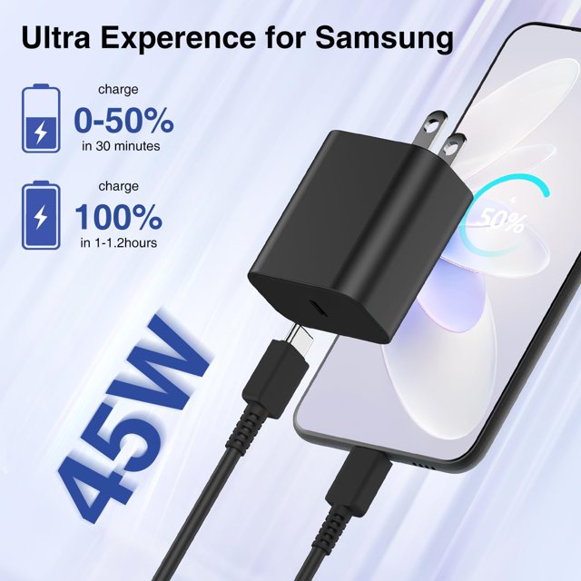 TRAHOO45W Super Fast Charger USB C for Samsung, 6.6FT/10FT Type C