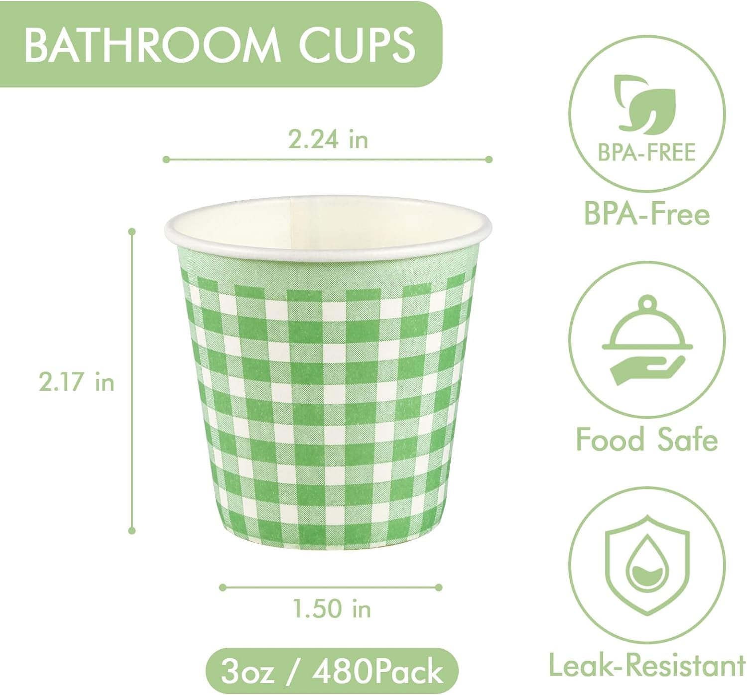 TRAHOO-480 Pack 3 oz Paper Cups, Colorful Disposable Bathroom Cups ...