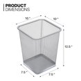 TRAHOO5Gallon Square Mesh Trash Can for Office Small Metal Wire