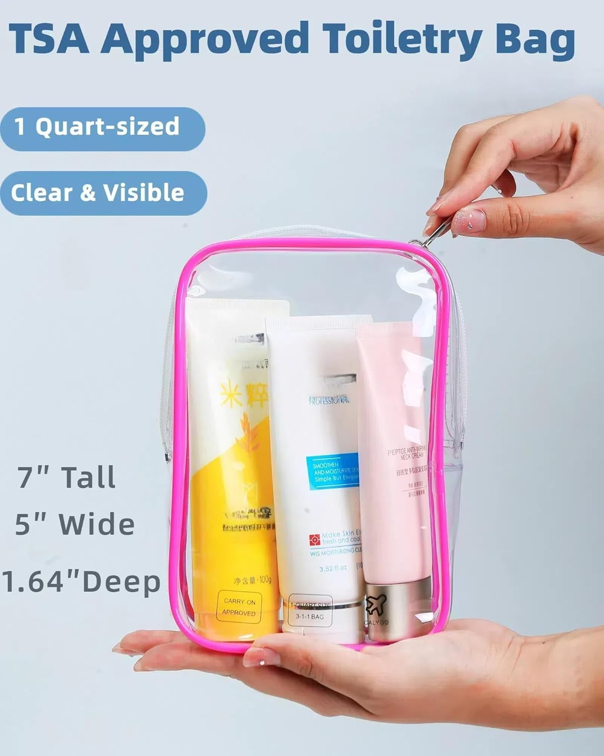 TRAHOO5 Packing Cubes Airplane Quart Size Travel Bag for Toiletries 1