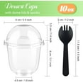 TRAHOO50 Pack 10 oz Clear Plastic Dessert Cups with Dome Lids (No Hole