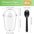 TRAHOO50 Pack 16 oz Clear Plastic Dessert Cups with Dome Lids (No Hole