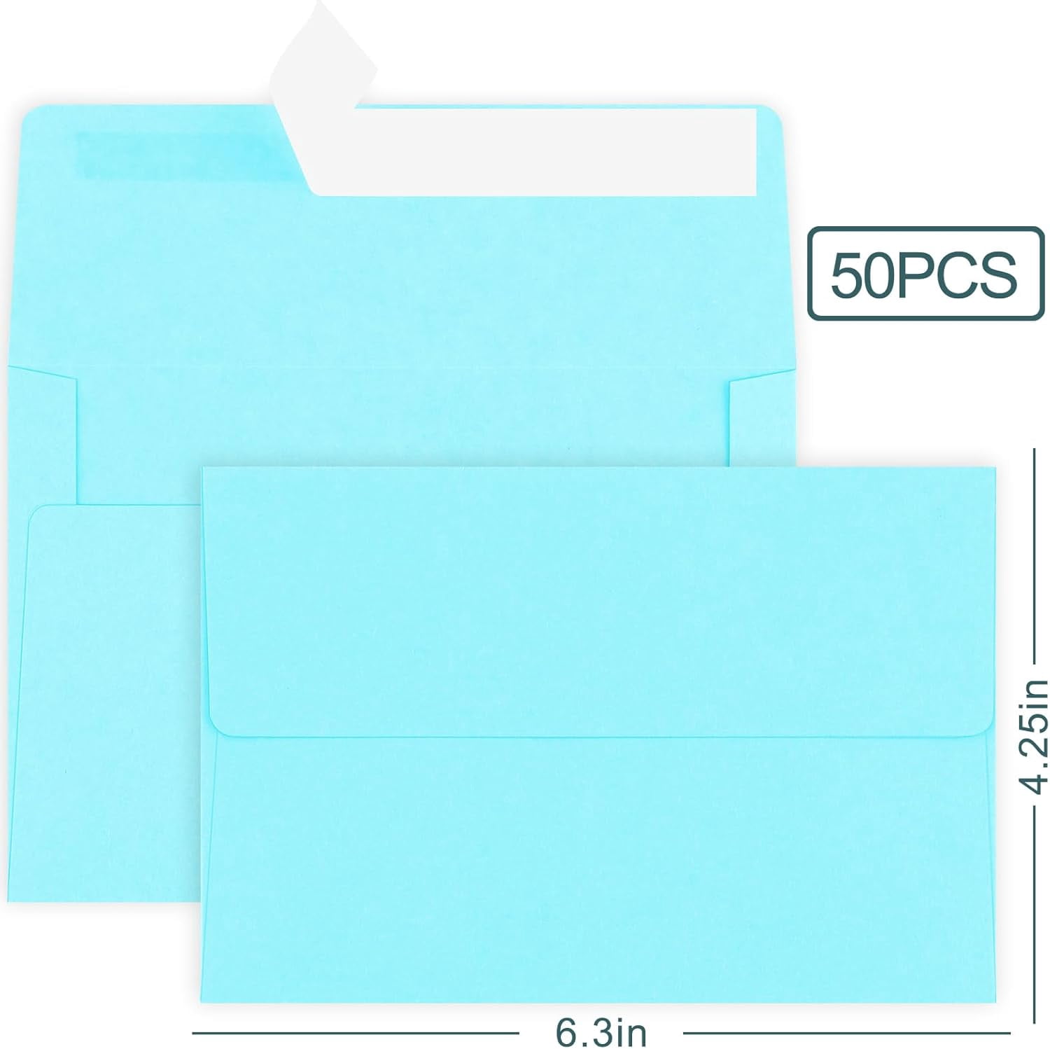 TRAHOO-50 Pack 4x6 Envelopes, A4 Sky Blue Envelopes Self Seal ...
