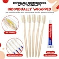 TRAHOO50 Pack Disposable Toothbrushes with 10g Toothpaste Individually