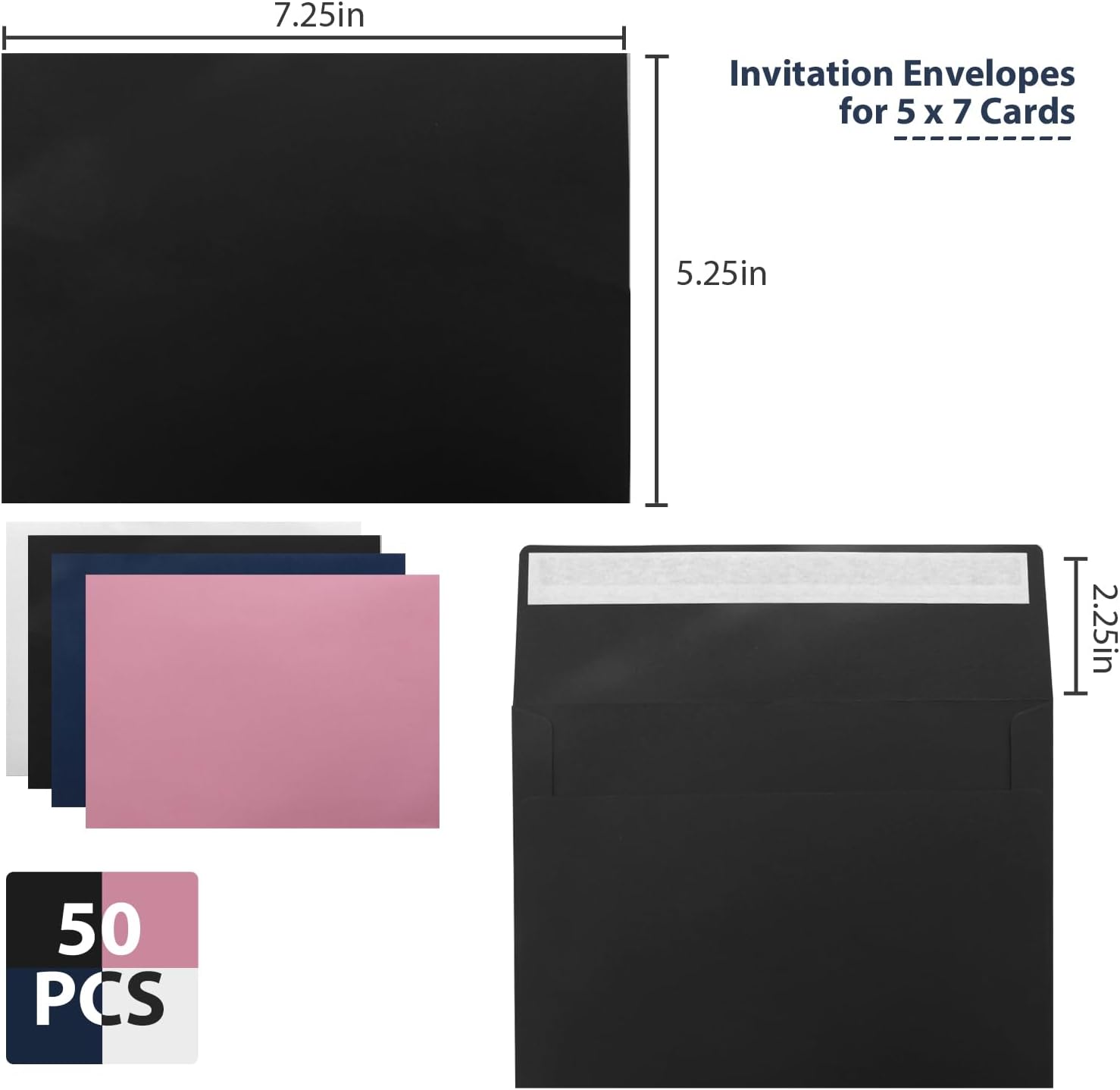 TRAHOO50 Packs A7 Envelopes,5x7 Envelopes,5x7 Envelopes for