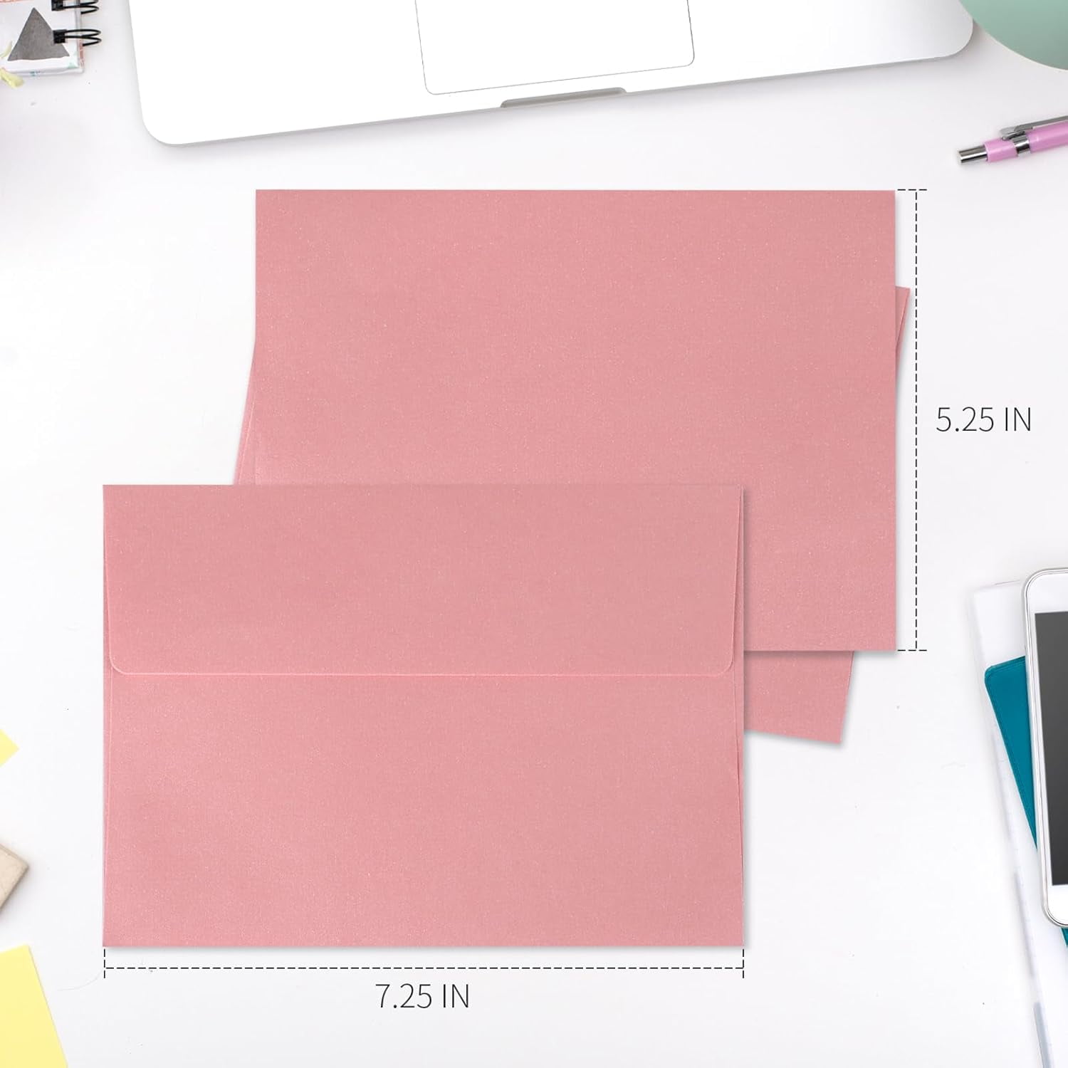 TRAHOO50 pack 5x7 envelopes Colorful A7 Envelopes,A7 Pearl Paper