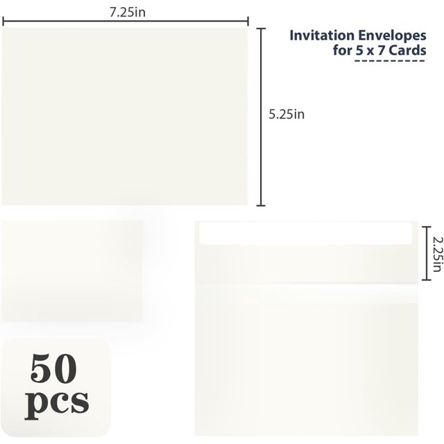 TRAHOO50 sets of A7 envelopes, 5x7 envelopes, 5x7 invitation envelopes