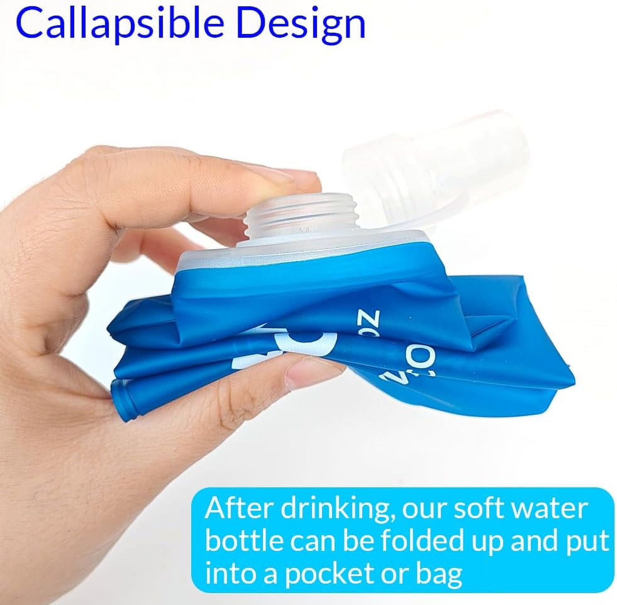 TRAHOO500 ml/17 oz Soft Flask, Flexible TPU Soft Water Flask for