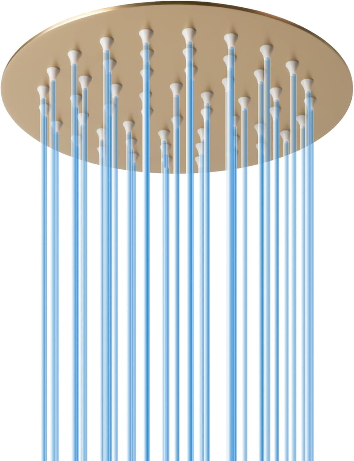 TRAHOO-6 Inch Rain Shower Head, High Flow Stainless Steel Round Rainfall ShowerHead, High Pressure Overhead Shower Heads, Wall & Ceiling Mount Ultra Thin Stainless Steel Shower Head, Brushed Gold