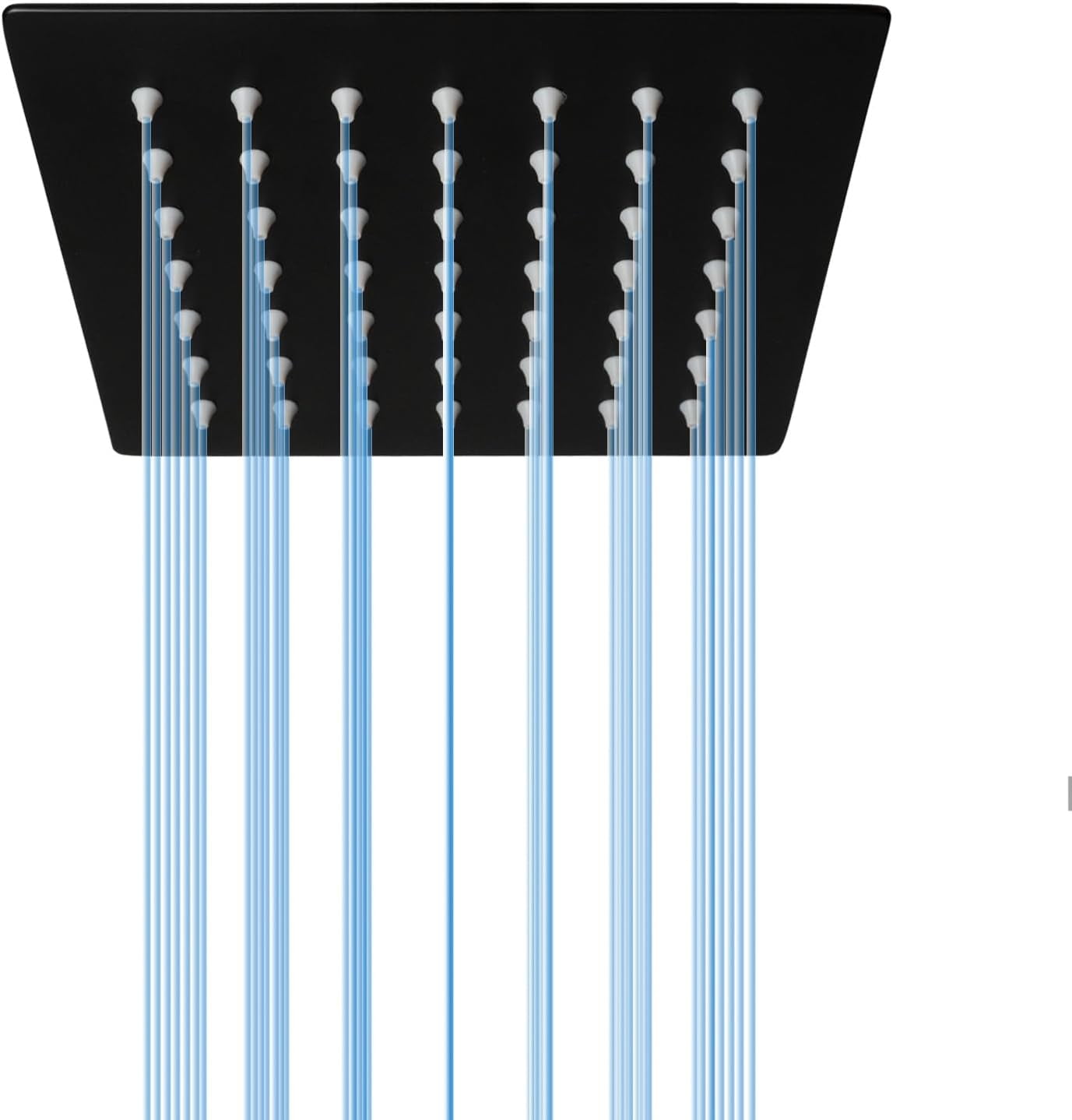 TRAHOO-6 Inch Rain Shower Head, High Flow Stainless Steel Square Rainfall ShowerHead, High Pressure Overhead Shower Heads, Wall & Ceiling Mount Ultra Thin Stainless Steel Shower Head, Matte Black