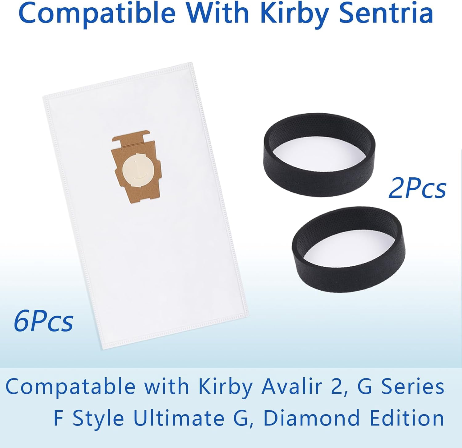 6 Staubsaugerbeutel + 2 Riemen Für Kirby – Kompatibel Mit Sentria, Avalir, G Serie