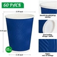 TRAHOO60 Pack Paper Coffee Cups, 12 oz Disposable Coffee Cups, Blue