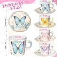 TRAHOO60 Sets Tea Party Decorations 6.5 oz Floral Paper Tea Cups with