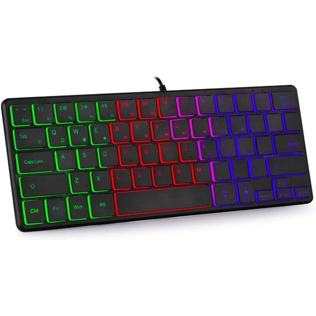 60% Wired RGB Gaming Keyboard - Compact 61 Key, Waterproof, For PC & Mac (Black & White)