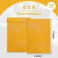 TRAHOO6x9 Clasp Envelopes 20 Pack, Manila Envelopes 6x9, 100GSM