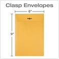 TRAHOO6x9 Clasp Envelopes, Extra Heavyweight 32 lb. Manila Kraft