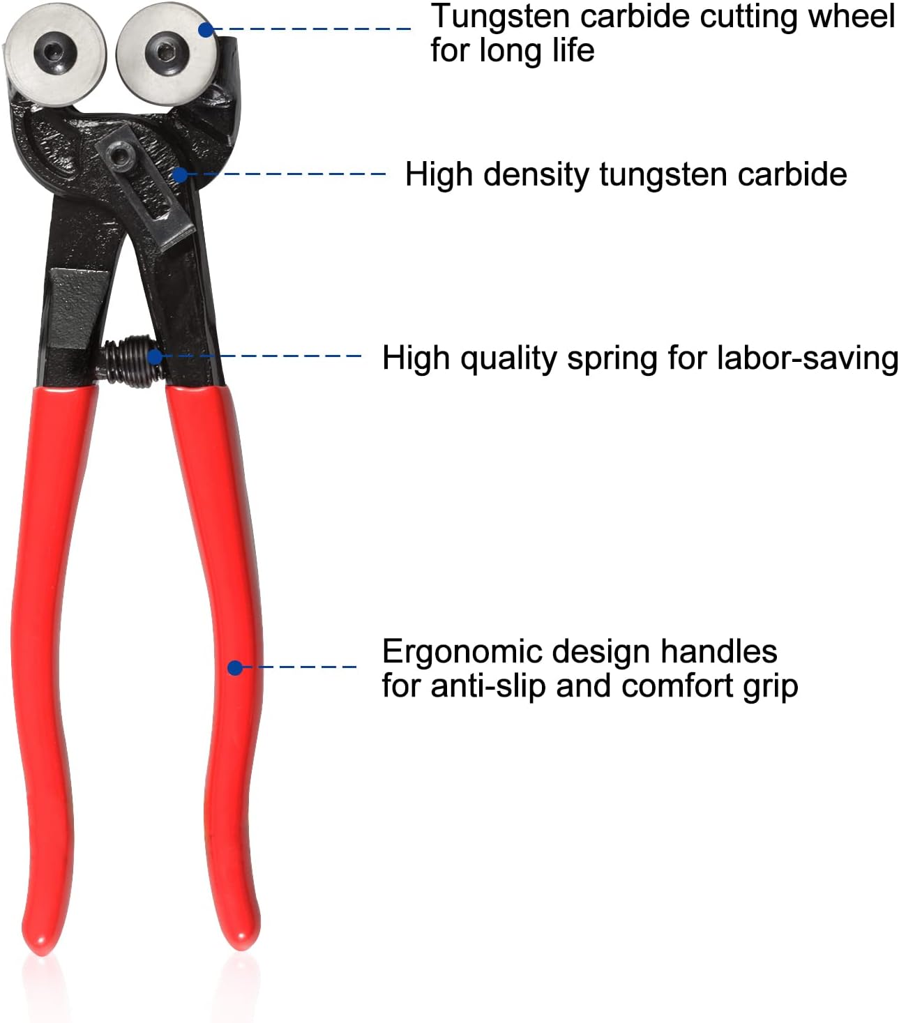 TRAHOO8 Inches Glass Tile Nippers Mosaic Tools, Wheeled Mosaic Glass