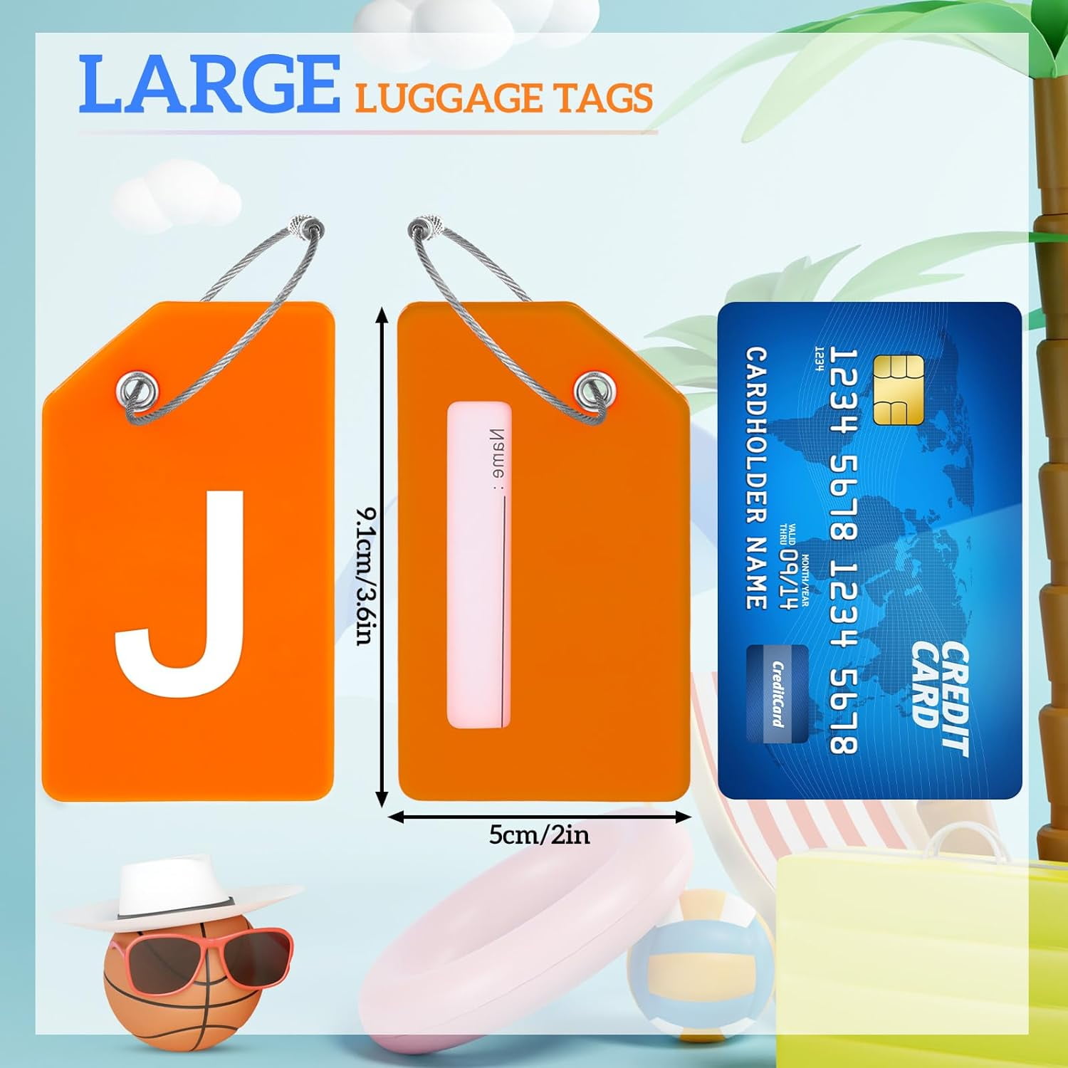 TRAHOO8 Pcs Initial Letter AZ Luggage Tags Silicone Instrument Tag