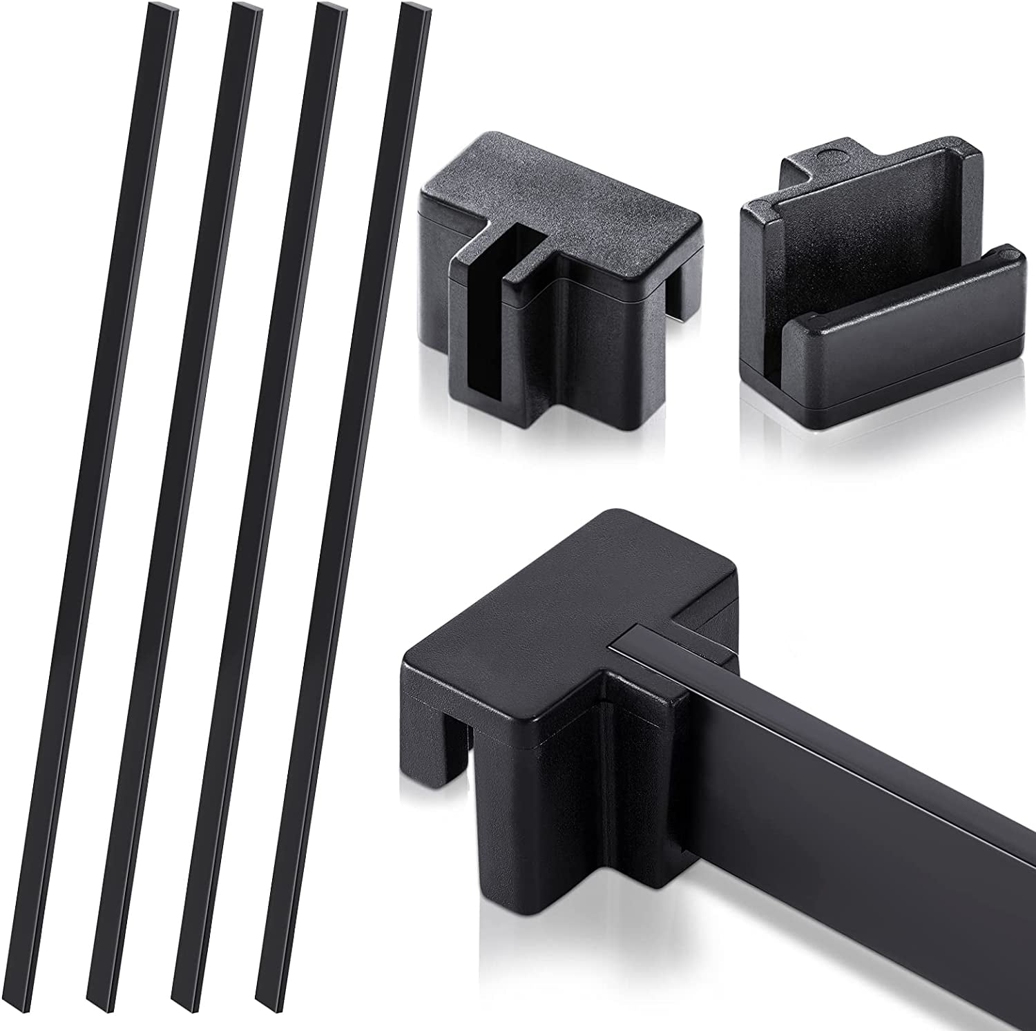 TRAHOO8 Pieces PVC Hanging File Rail Clip File Divider Rail Clips 4