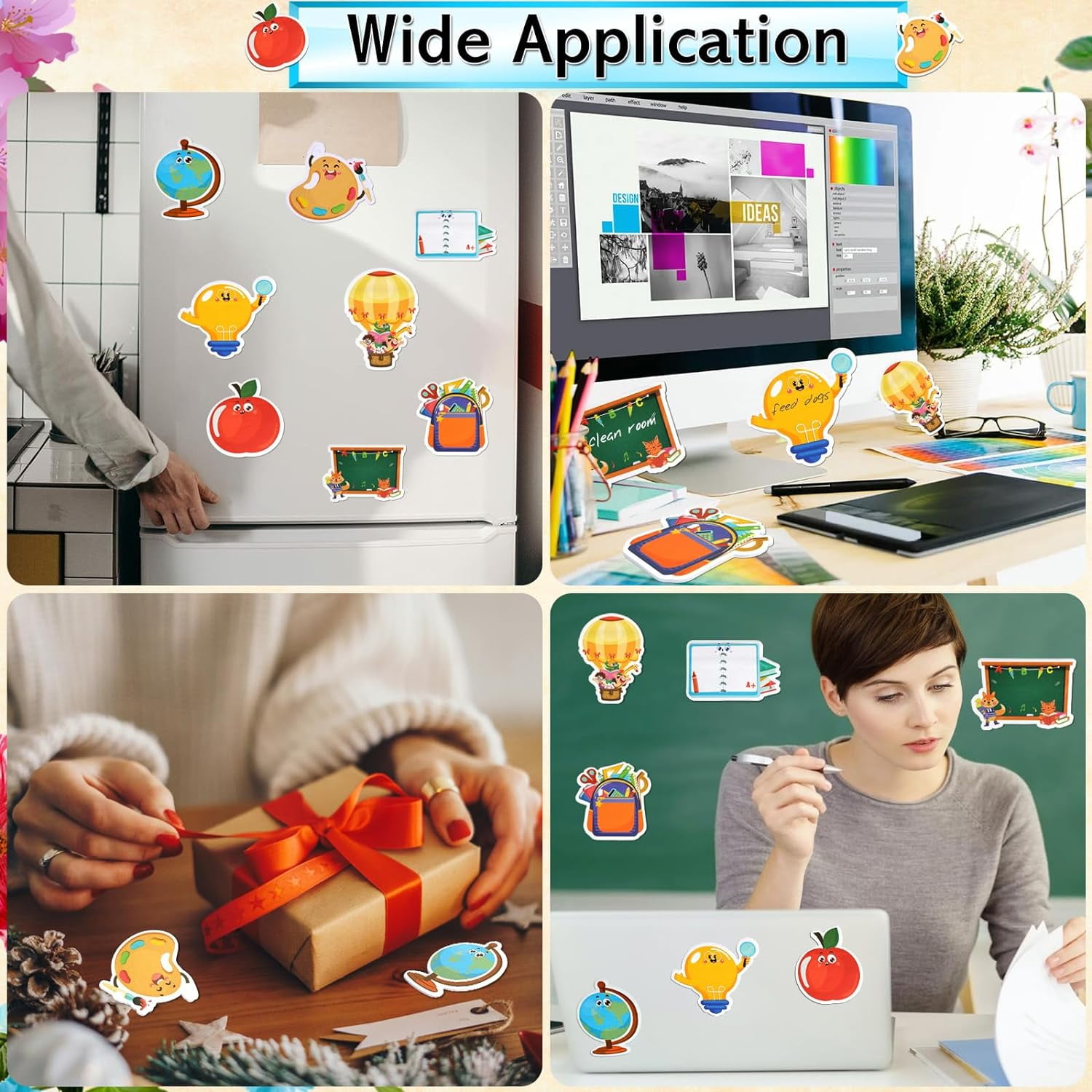 TRAHOO8 Pieces School Theme Sticky Notes, Selfadhesive Writing