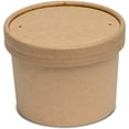 TRAHOO[8 oz. 25 Count Kraft Paper Food Containers with Vented Lids