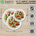 TRAHOO9 Inch Disposable White Plastic Plates (100 Pack) Microwave Safe