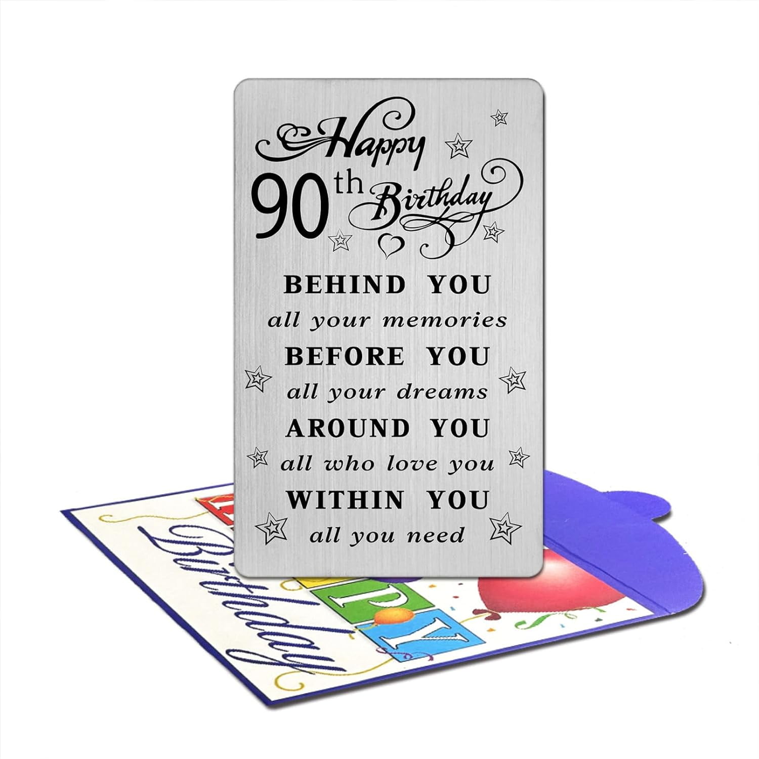 TRAHOO-90th Birthday Gifts for Women Men, Happy 90th Birthday Card, 90yr Birthday Gifts Ideas, 90 Years Old Bday Present for Grandma Mom