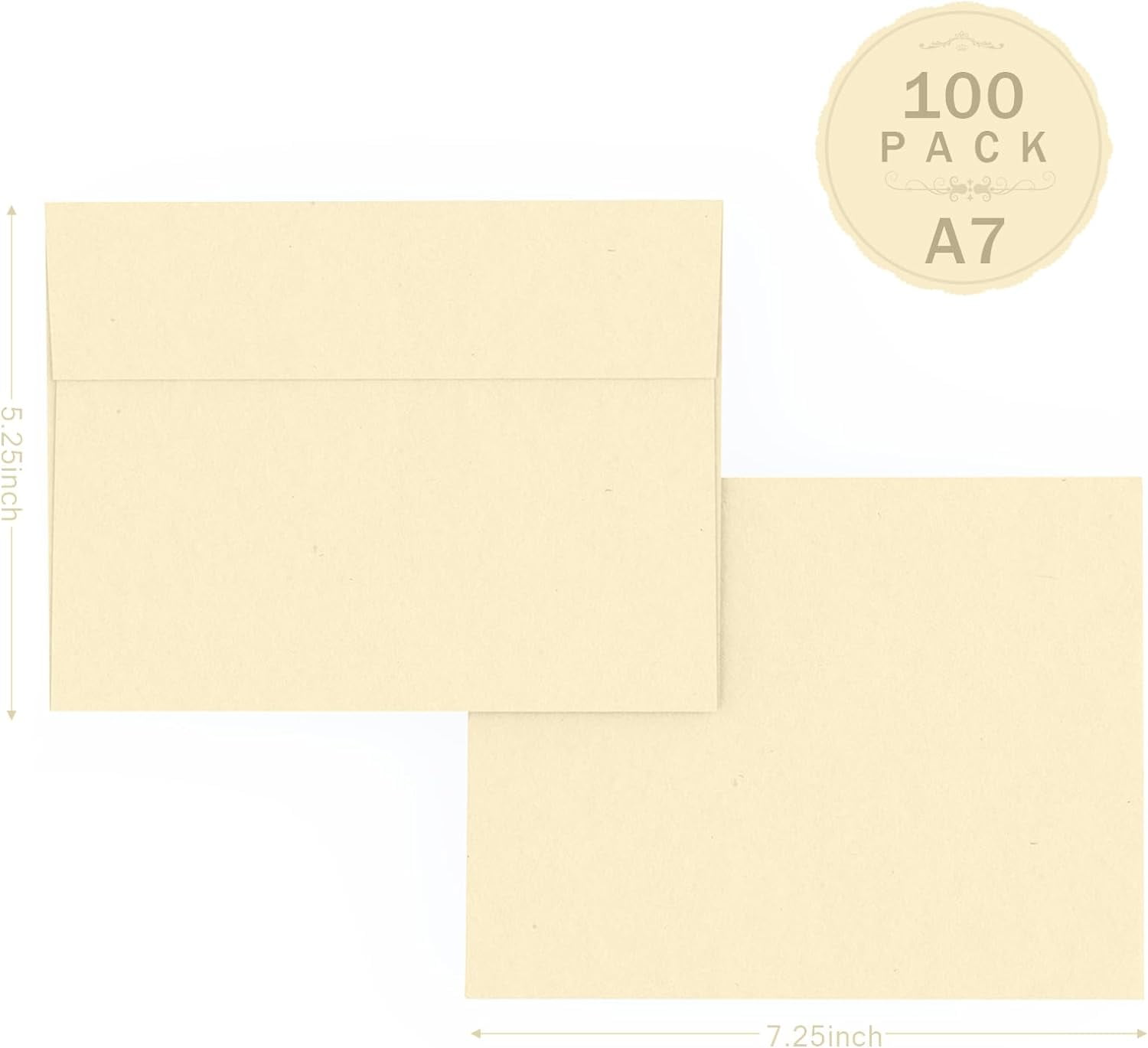 TRAHOOA7 Ivory Envelopes 100 Pack, 5x7 Envelopes for Invitation Self
