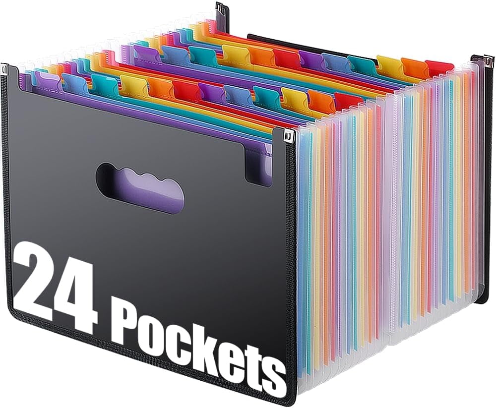 TRAHOOAccordian File Folder Organizer, Alphabetical Expanding Filing