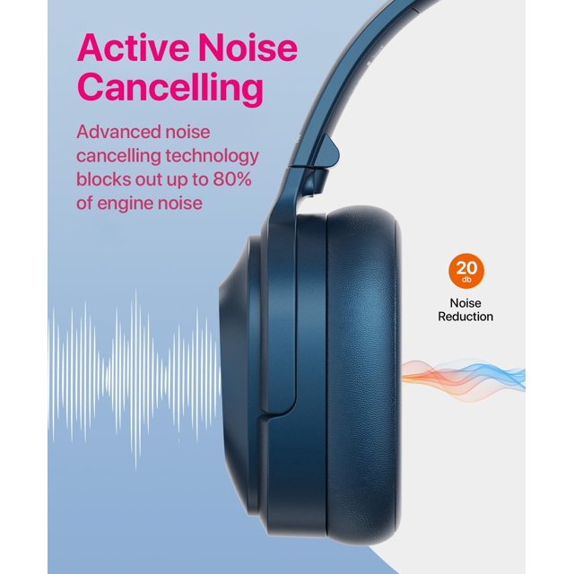 TRAHOOActive Noise Cancelling Headphones,Wireless Noise Cancelling