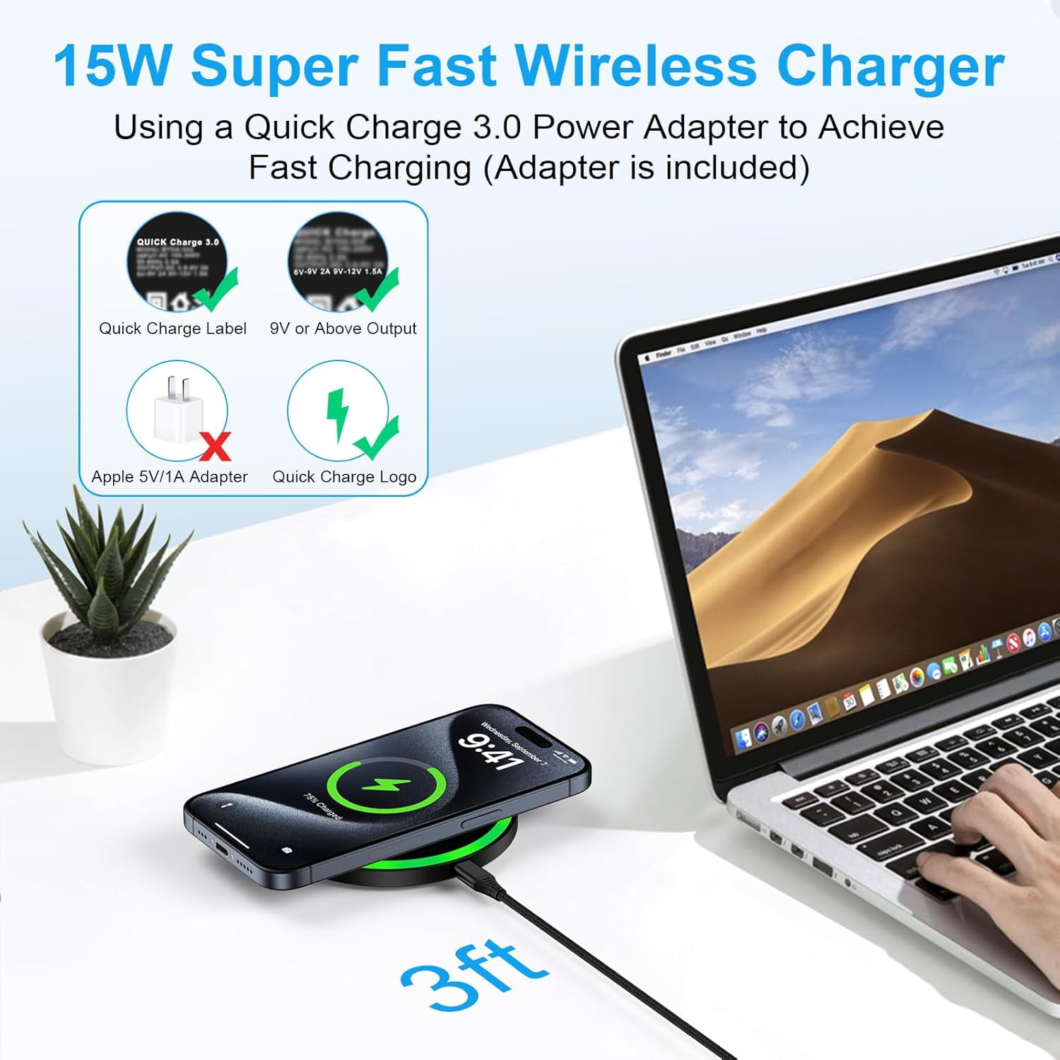 TRAHOOAndroid Wireless Charger Motorola Fast Charging Pad for Motorola