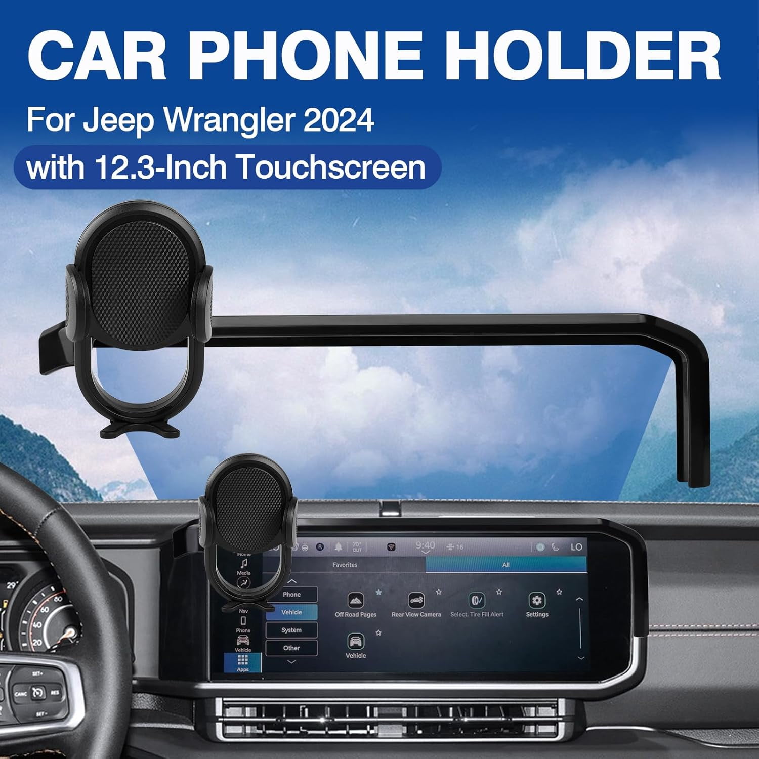 TRAHOOAutorder Car Phone Holder for 2024 2025 Jeep Wrangler JL