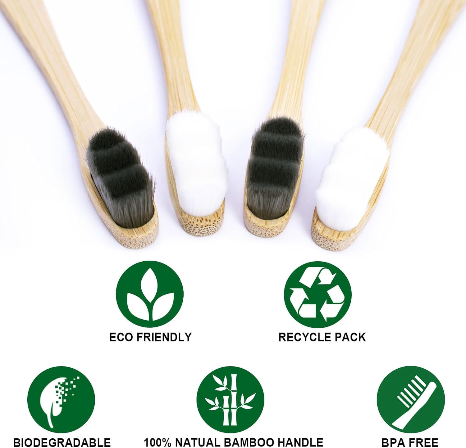 TRAHOOBamboo MicroNano Toothbrushes, Extra Soft Toothbrush with 20000