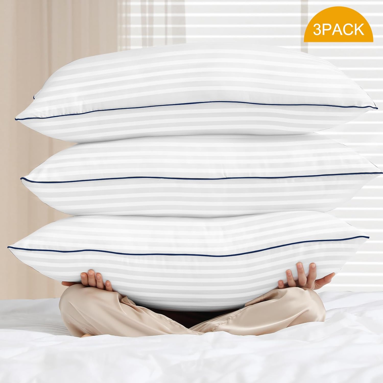 TRAHOOBed Pillows for Sleeping 3 Packs King Size Luxury Hotel Down